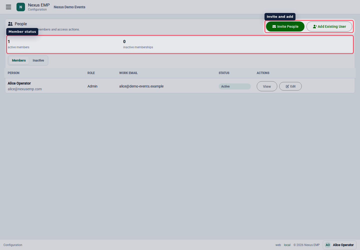 Configure people desktop view